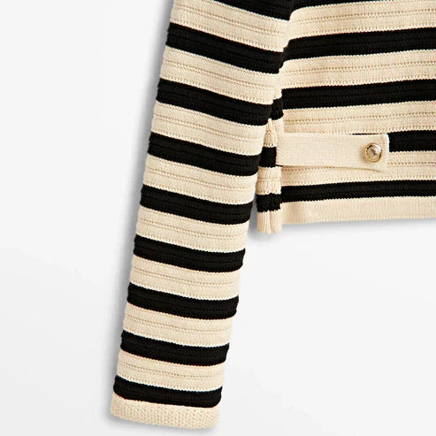 Stilla | Strikket veste med striber