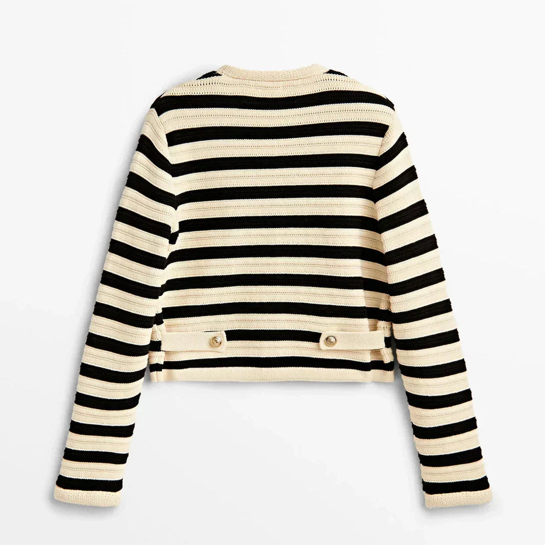 Stilla | Strikket veste med striber