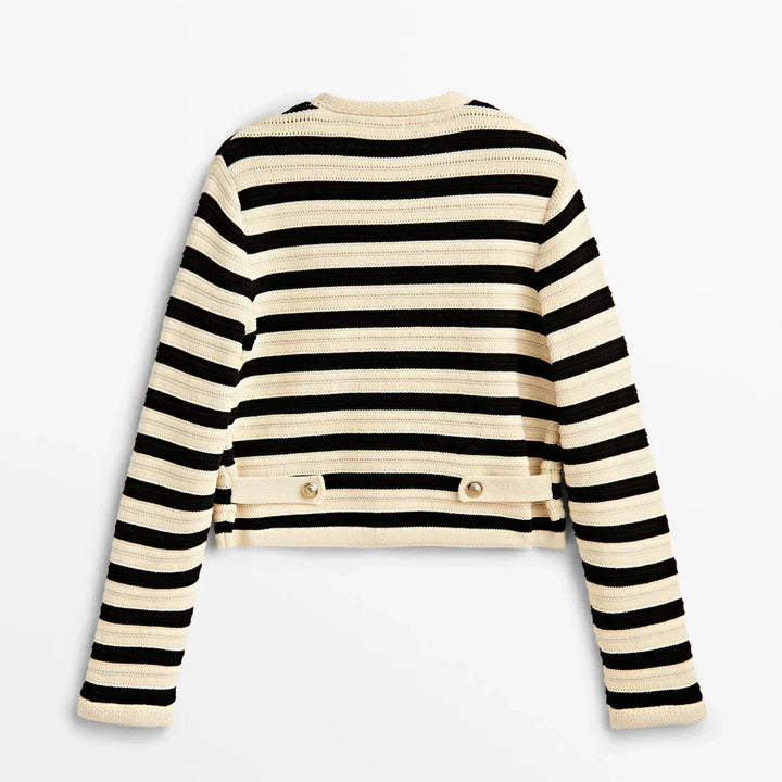 Stilla | Strikket veste med striber