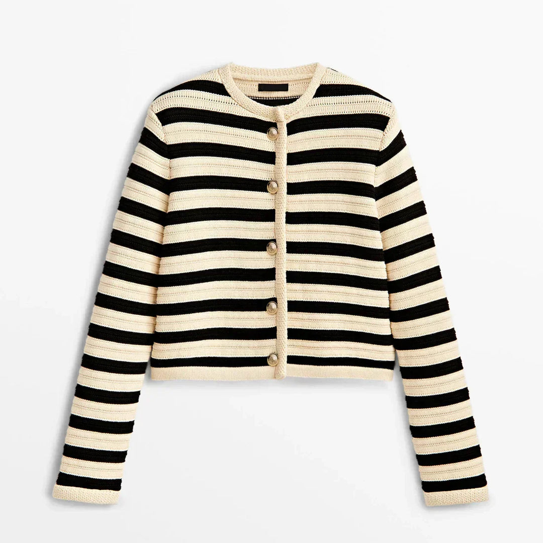 Stilla | Strikket veste med striber