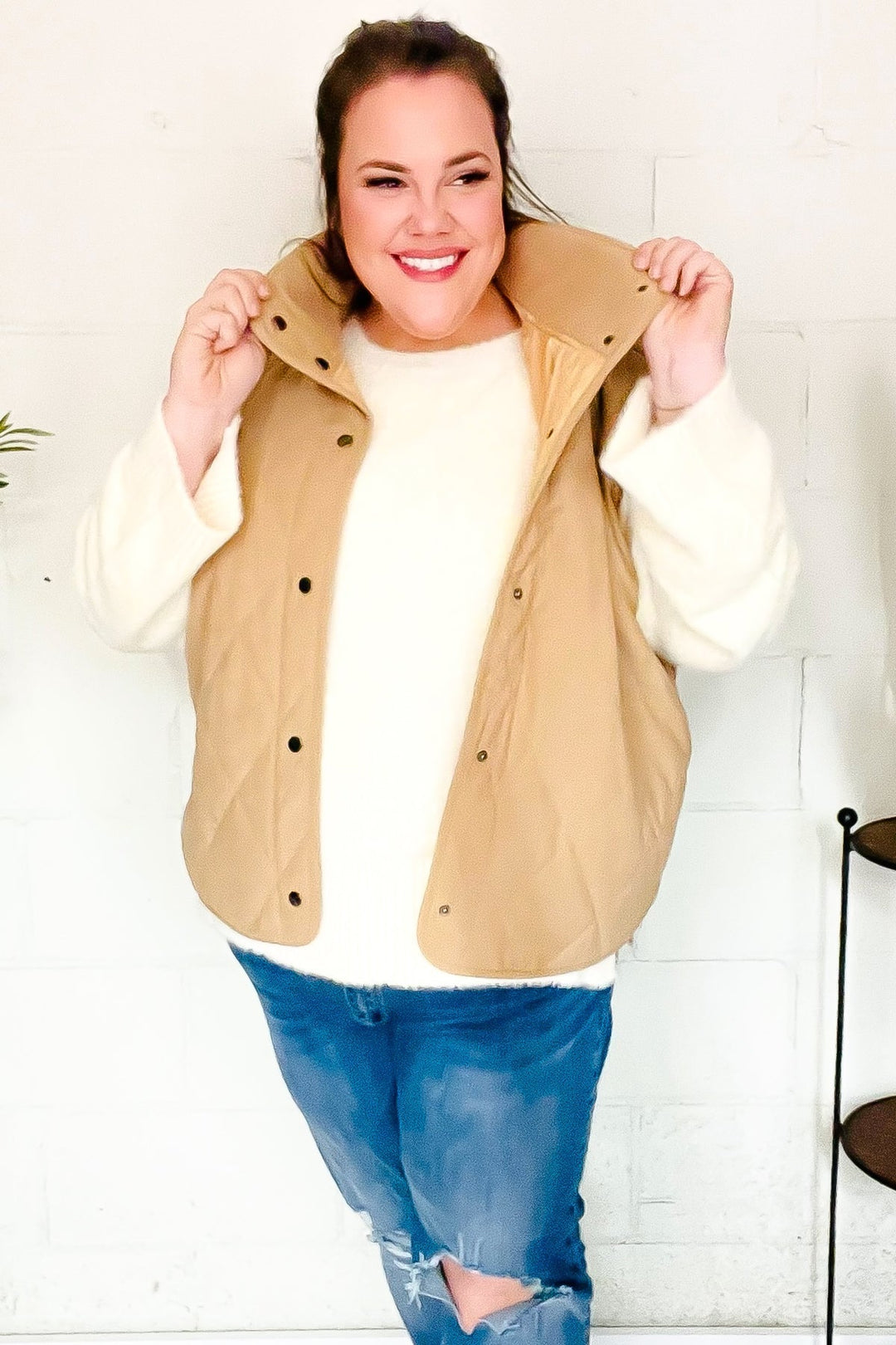 Stilla | Vest Med Trykknapper Af Vatteret Cordvelours Fald Vibes Taupe
