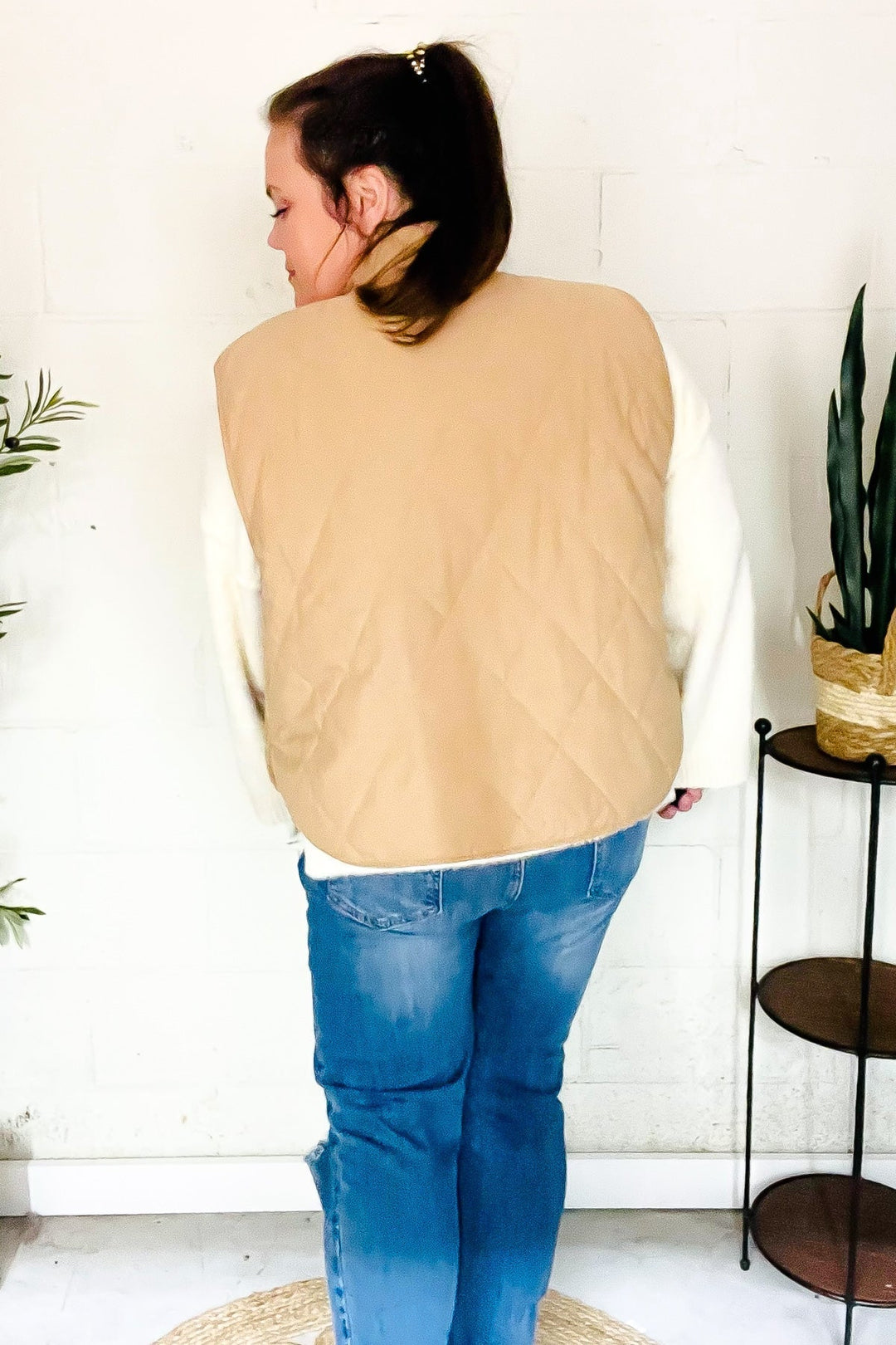Stilla | Vest Med Trykknapper Af Vatteret Cordvelours Fald Vibes Taupe