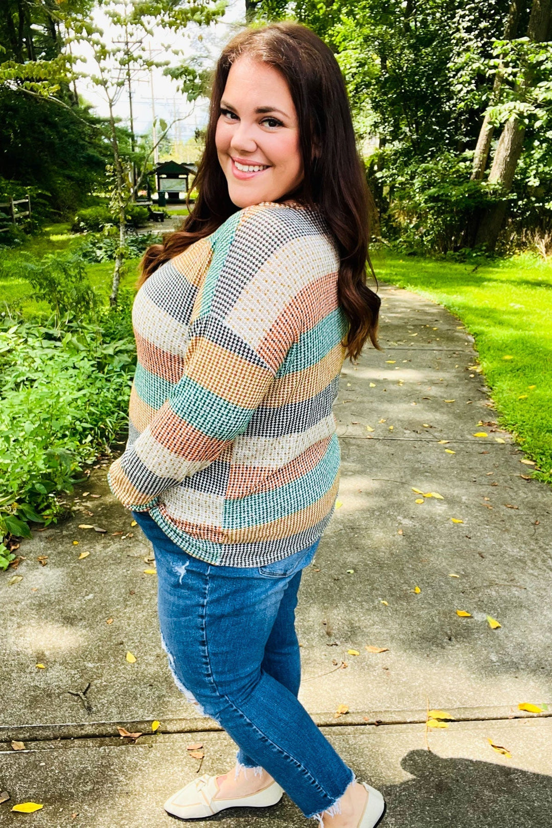 Stilla | Smuk Grøn Stribet Vintage Bluse i To Farver Fra You Hunter