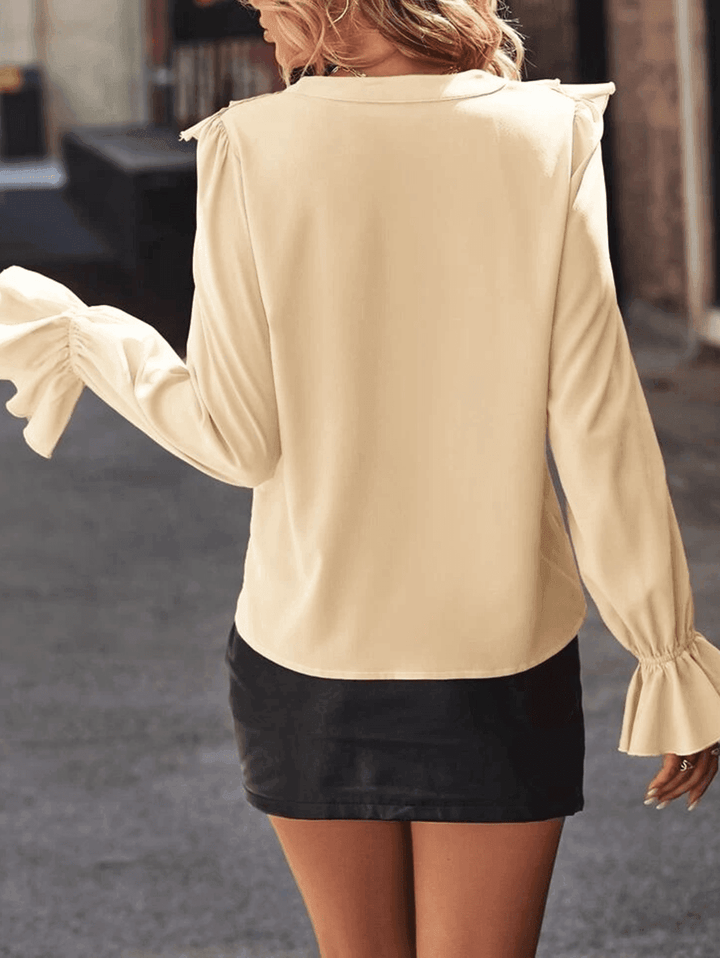 Stilla | Knap Bluse med Jabot Krave