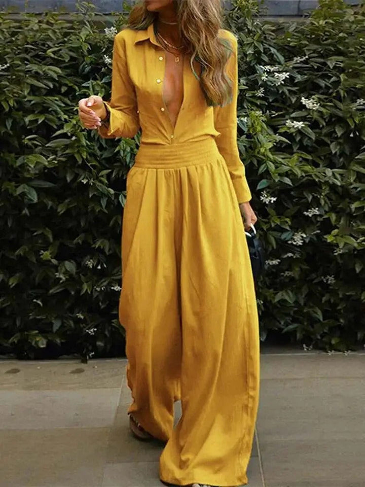 Stilla | Kvinders Langærmet Elastisk Talje Jumpsuit