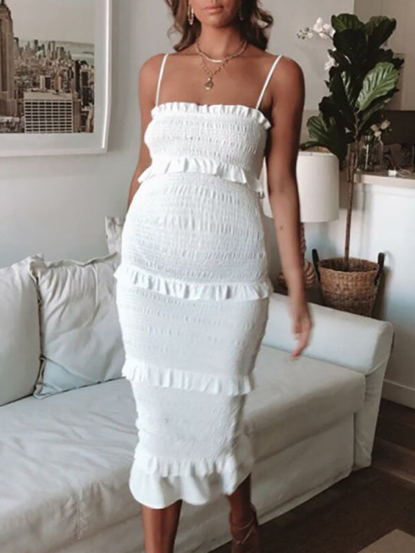 Stilla | Kjole Til Gravide for Unique Color Ruffles Under Dress Fitted Kjoler Til Gravide Elegante Kjoler Til Gravide