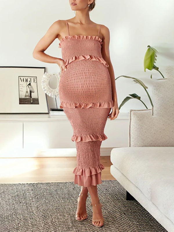 Stilla | Kjole Til Gravide for Unique Color Ruffles Under Dress Fitted Kjoler Til Gravide Elegante Kjoler Til Gravide