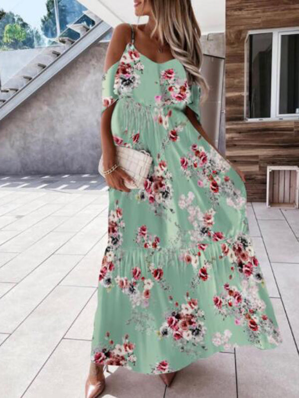 Stilla | Gravidkjole Til Blomsterprint Flæser Gravid Bohemia Maxi Kjoler Kjole
