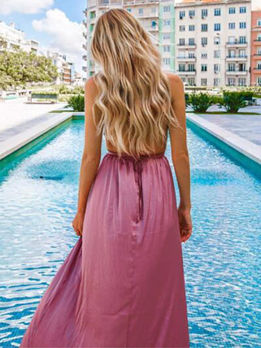 Stilla | Kjoler Til Gravide Evening Dresses Side Split Backless Strapless Dresses Maxi Kjoler Til Gravide