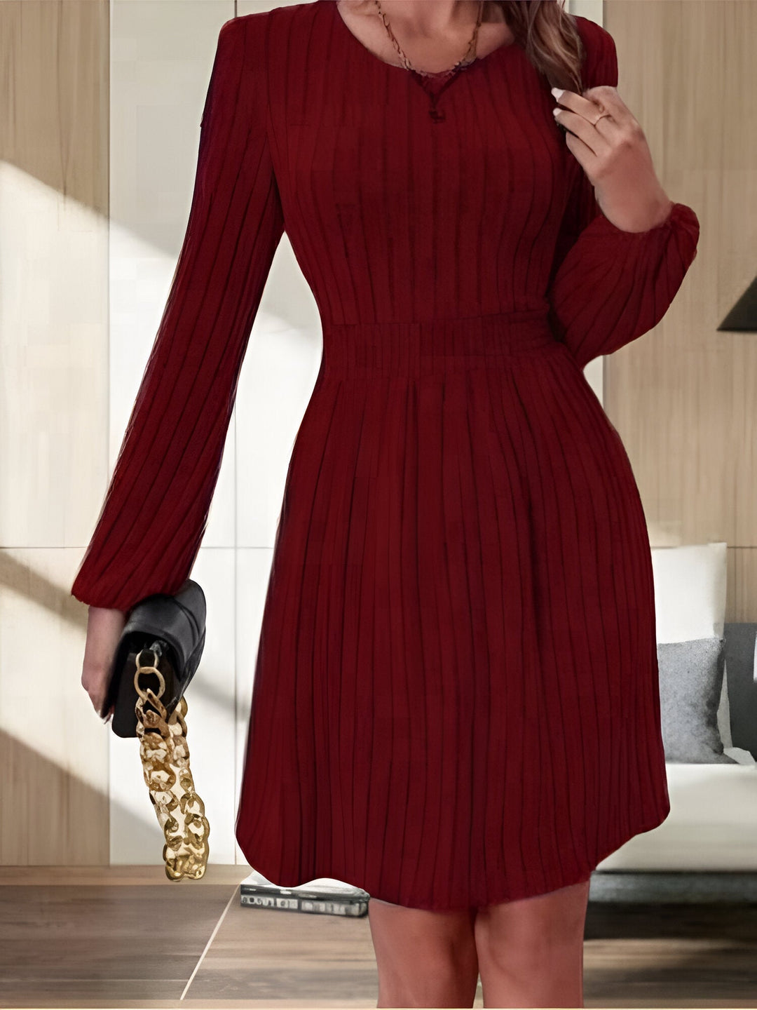 Stilla | Elegante Strikket Midi Kjole