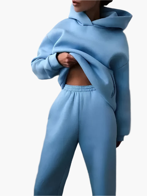 Stilla | Hættetrøje & Joggingbuks Sæt - Vinter Fritidsdragt, Nulstillet Lounge Outfit