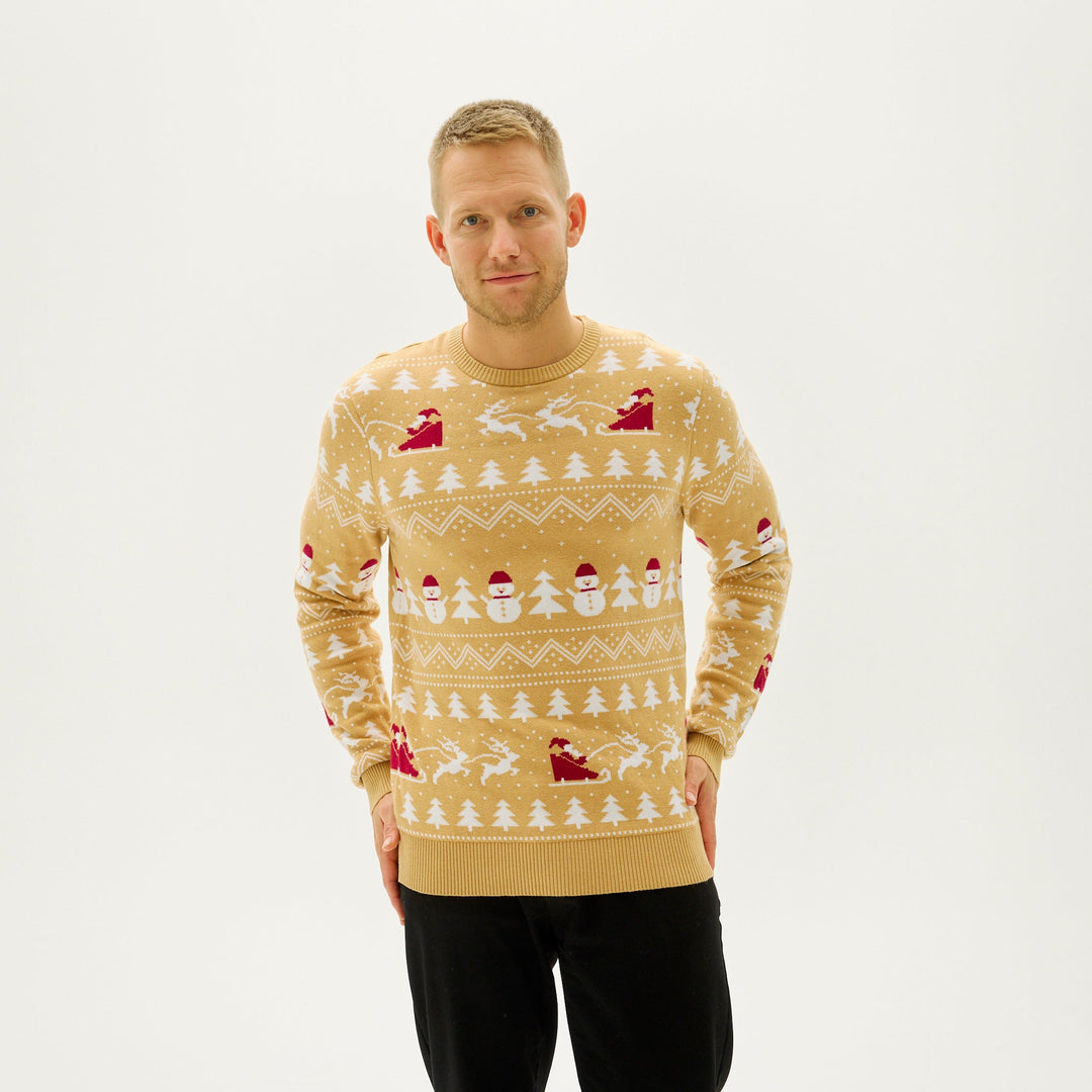 Stilla | Den stilfulde julesweater Beige Herre