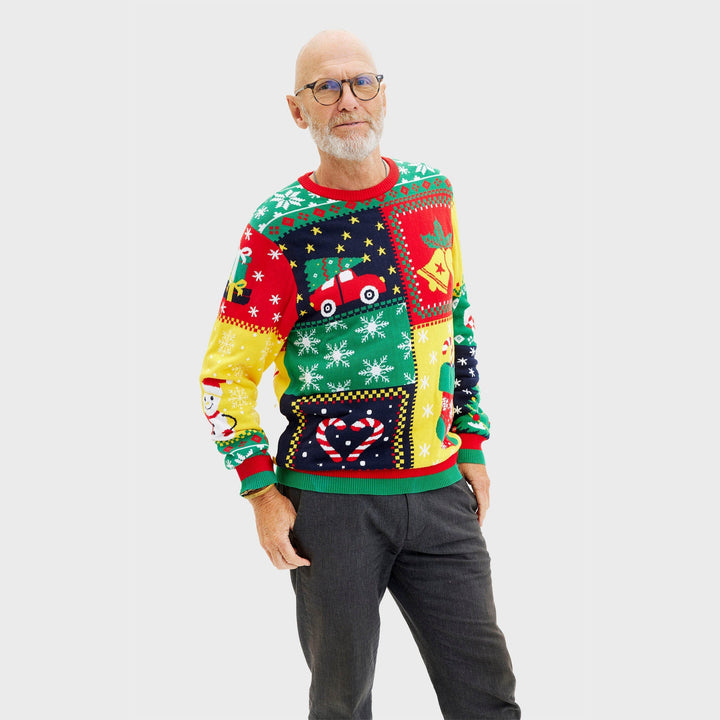 Stilla | Patchwork-juletrøje herre