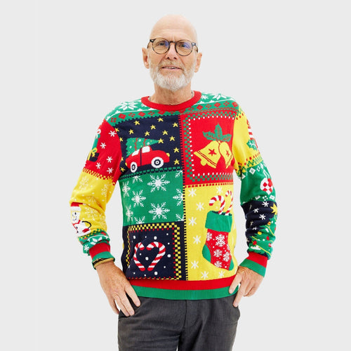 Stilla | Patchwork-juletrøje herre