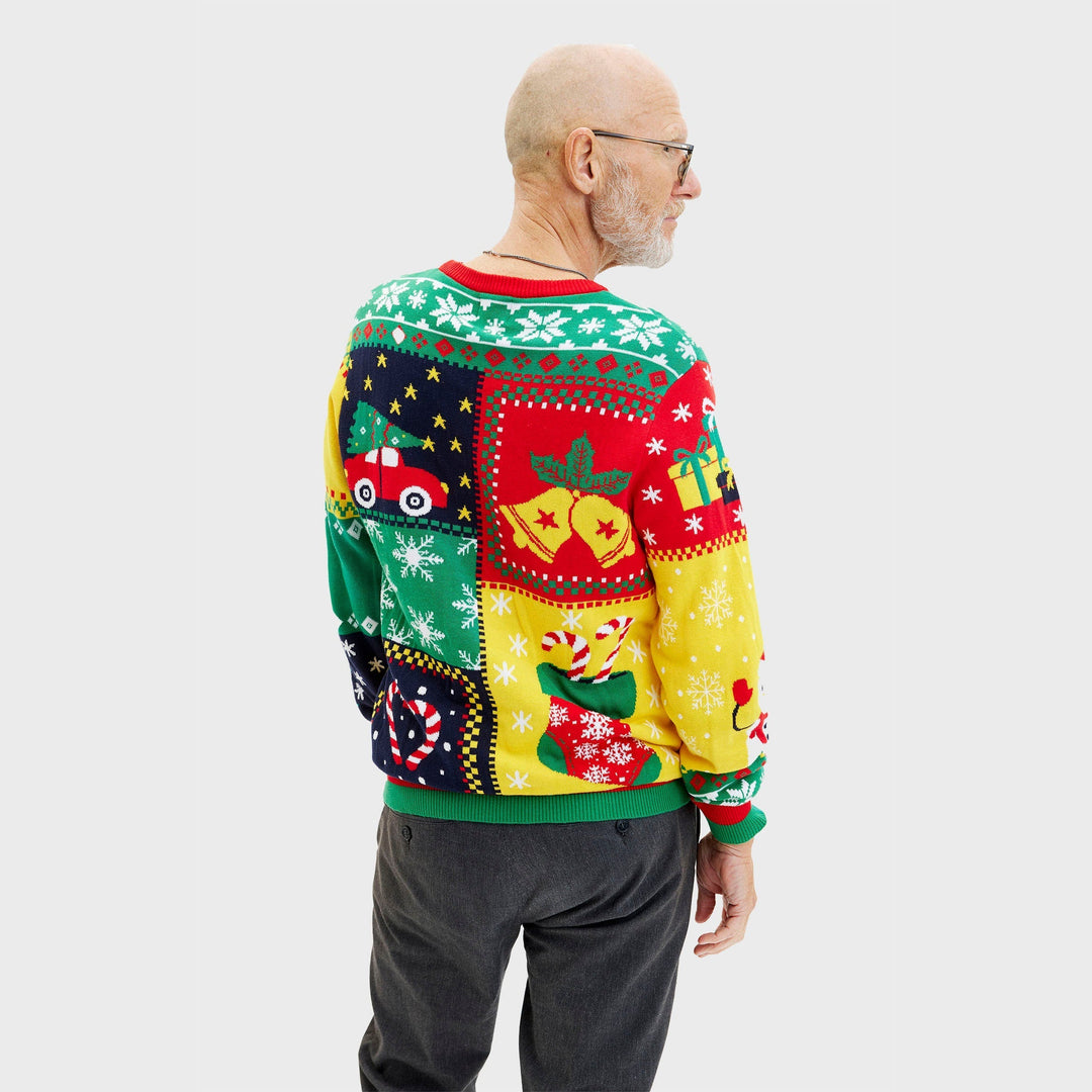 Stilla | Patchwork-juletrøje herre