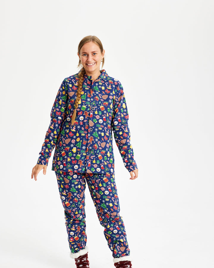 Stilla | Crazy Christmas Pyjamas Flannel Blå Dame