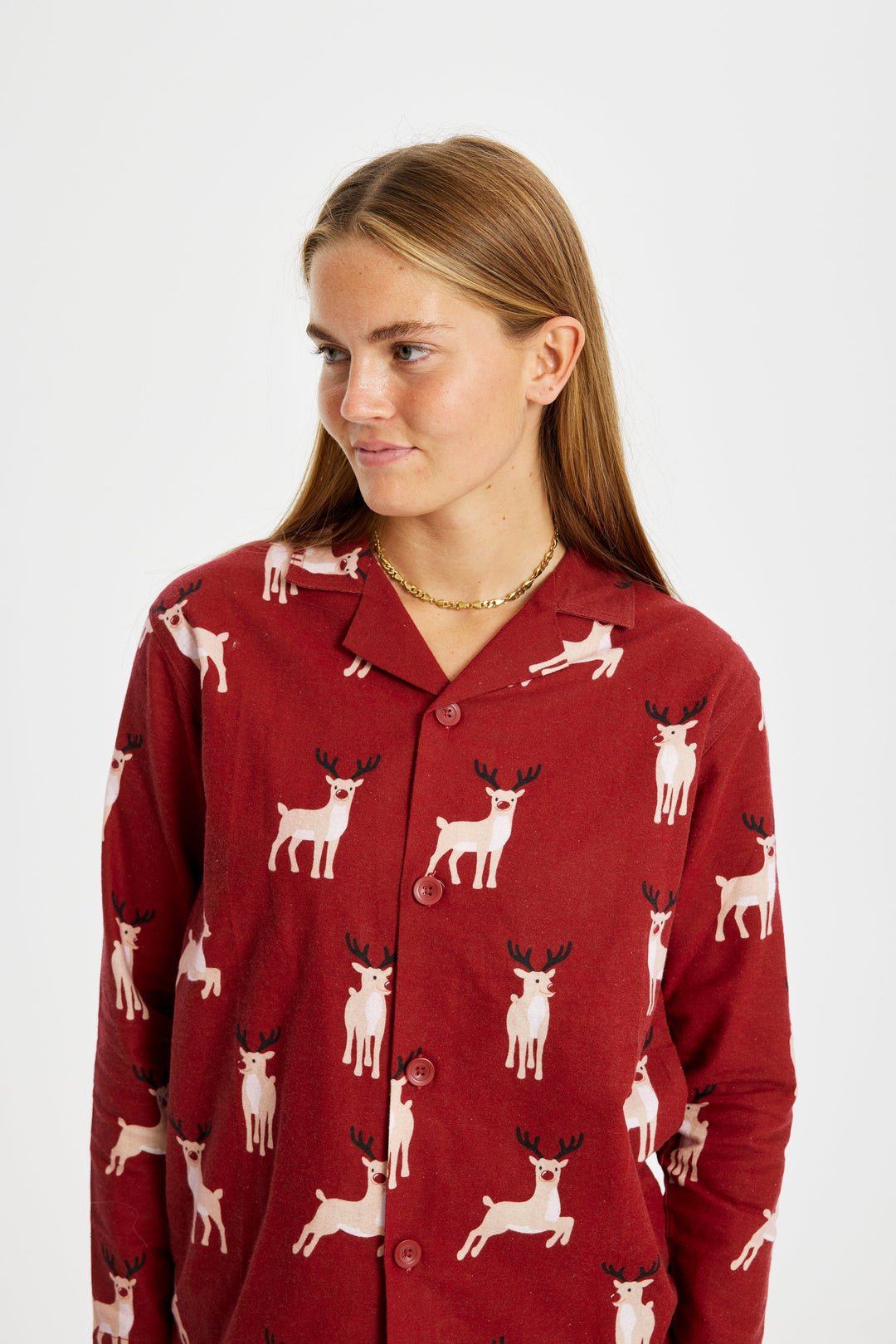 Stilla | Rensdyr Jule-Pyjama Flannel Dame