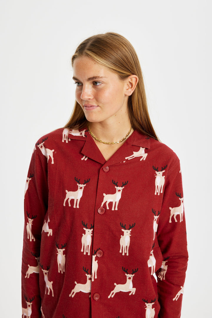 Stilla | Rensdyr Jule-Pyjama Flannel Dame