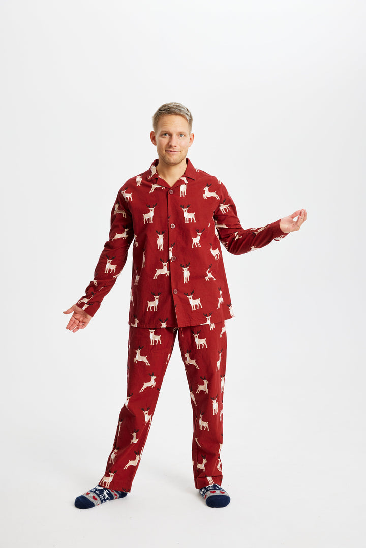 Stilla | Rensdyr Jul Pyjama Flannel Herre