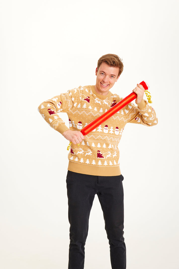 Stilla | Den stilfulde julesweater Beige Herre