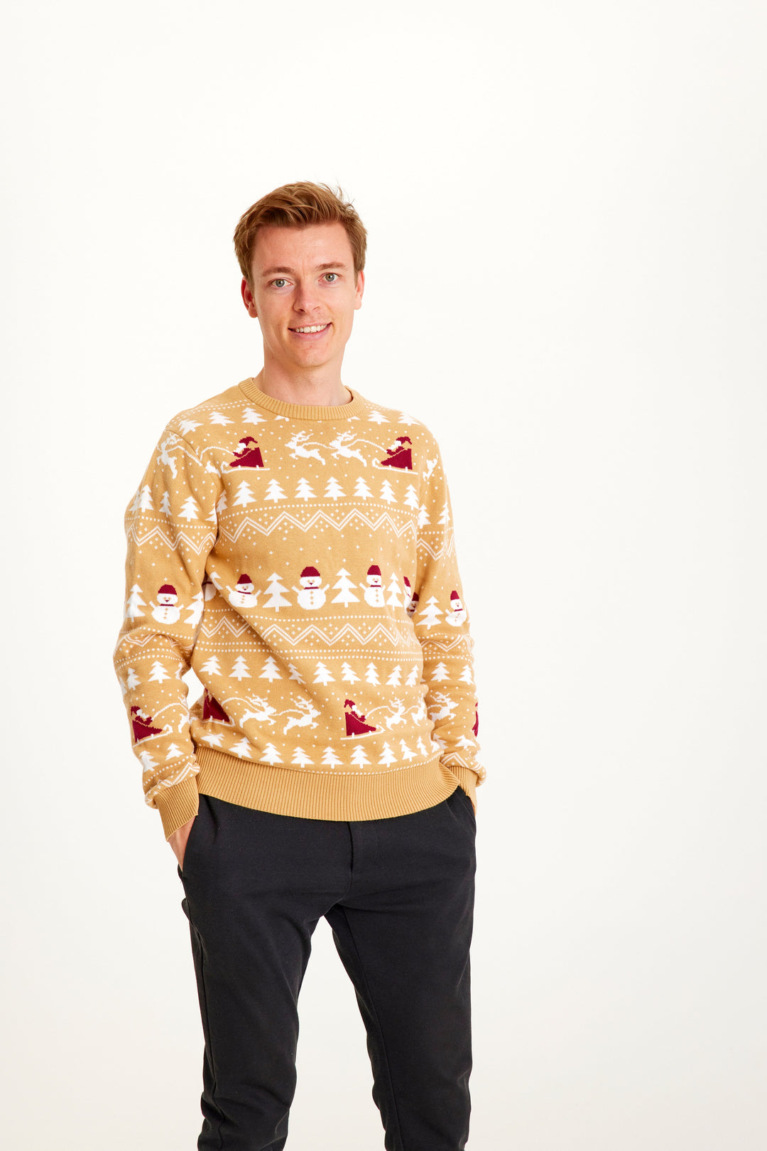 Stilla | Den stilfulde julesweater Beige Herre