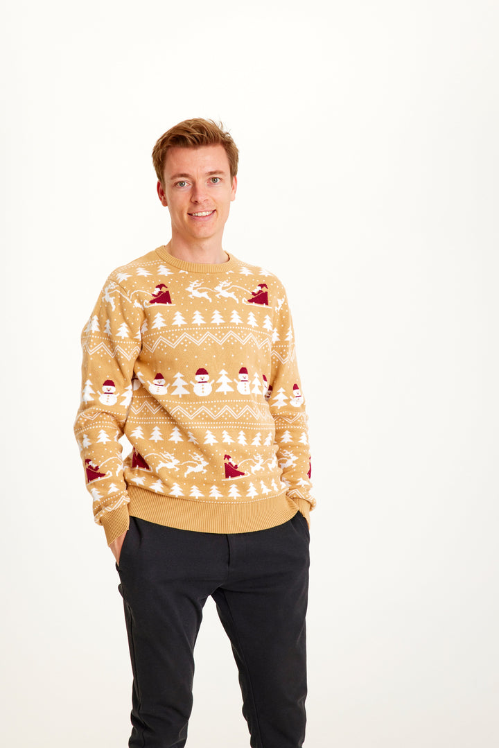 Stilla | Den stilfulde julesweater Beige Herre