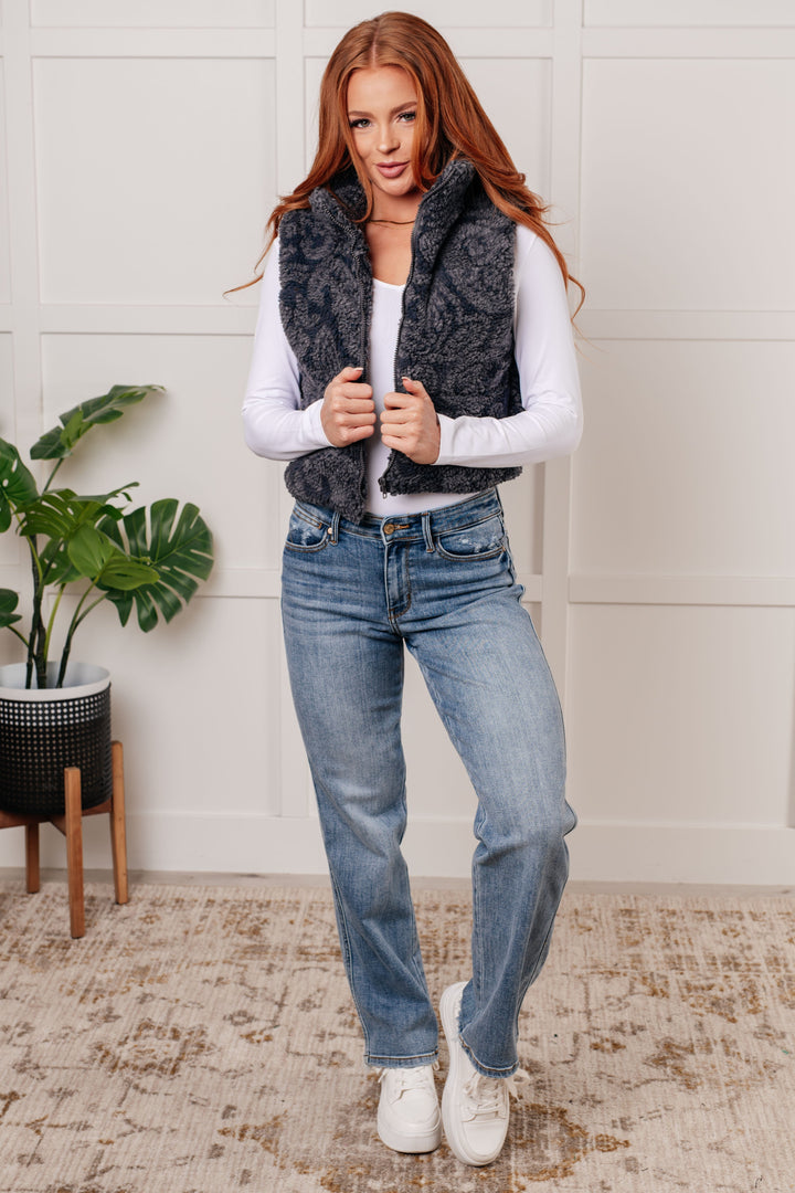 Stilla | Bare Et Lag Mere Vest Med Cashmere Sherpa Print