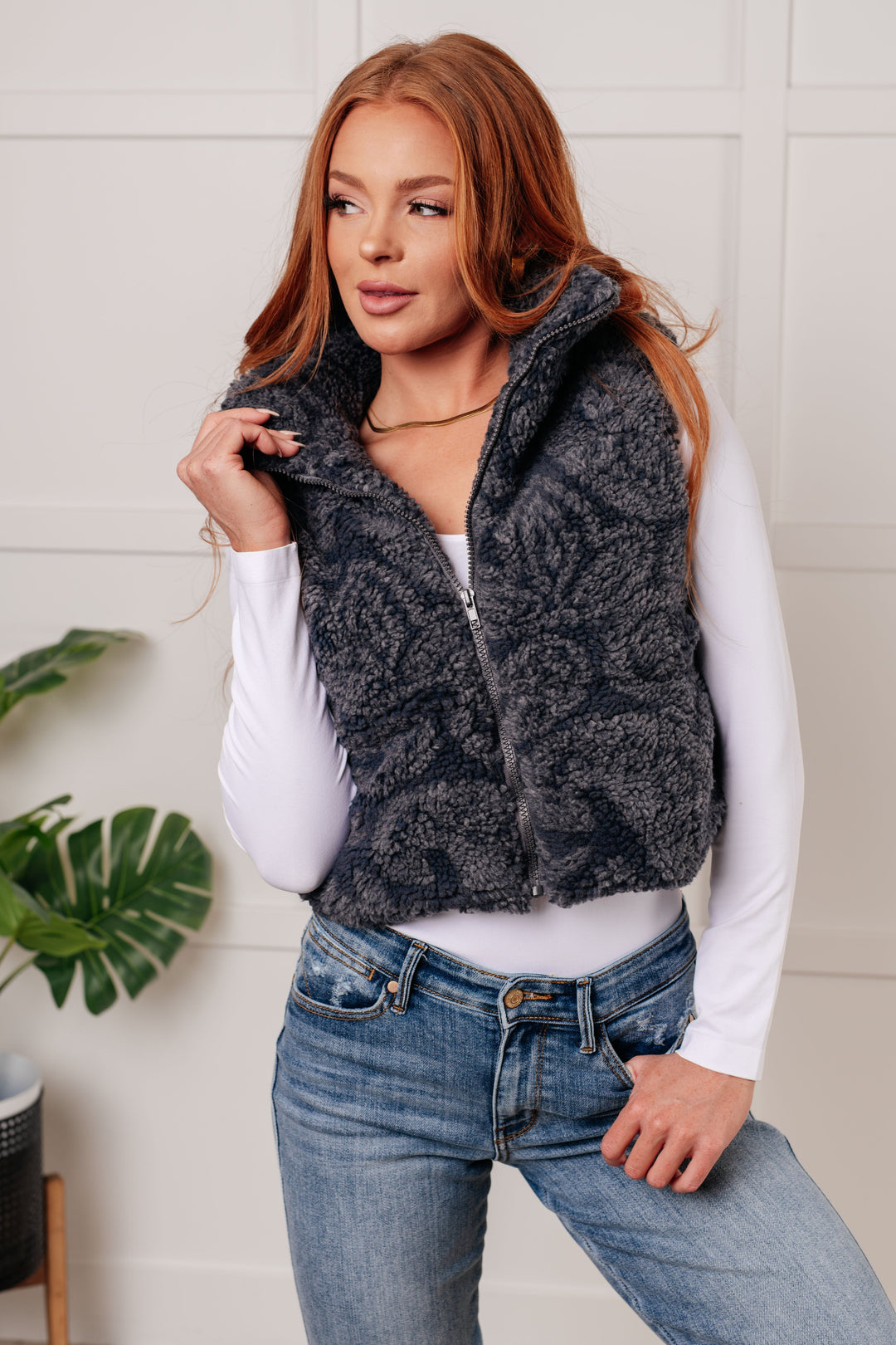 Stilla | Bare Et Lag Mere Vest Med Cashmere Sherpa Print