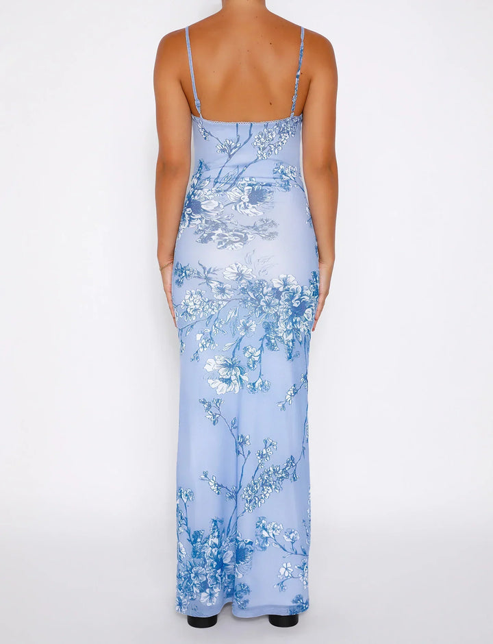 Stilla | Floral Blue Lace Dress
