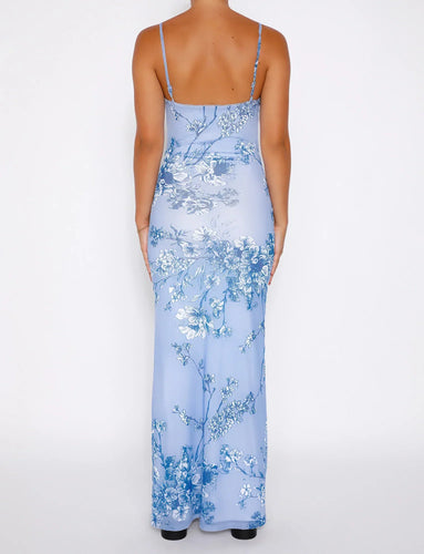 Stilla | Floral Blue Lace Dress