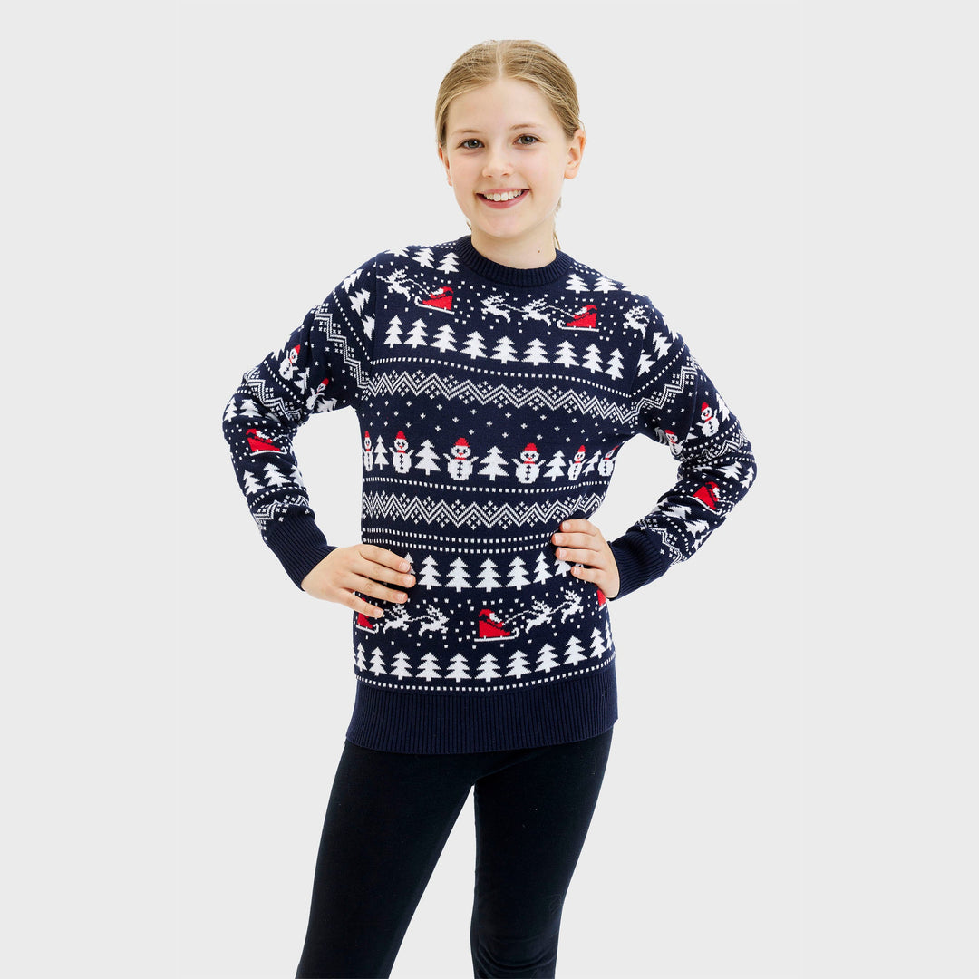 Stilla | Den stilfulde julesweater Navy Børn