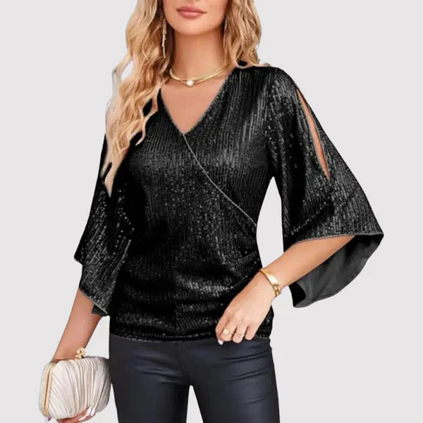 Stilla | Elegant og Komfortabel Glitter Top til Damer