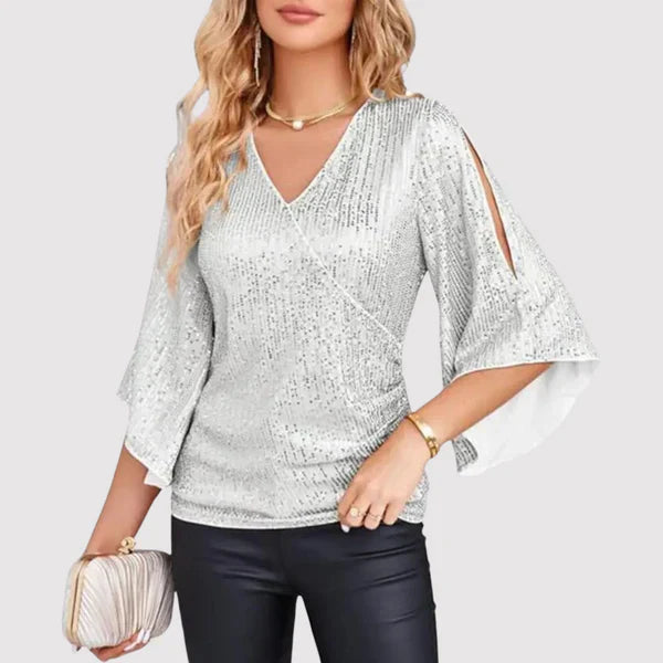 Stilla | Elegant og Komfortabel Glitter Top til Damer