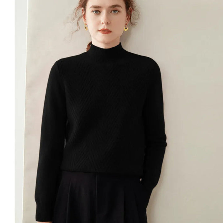 Stilla | med Chevron-Mønster og Mock Neck