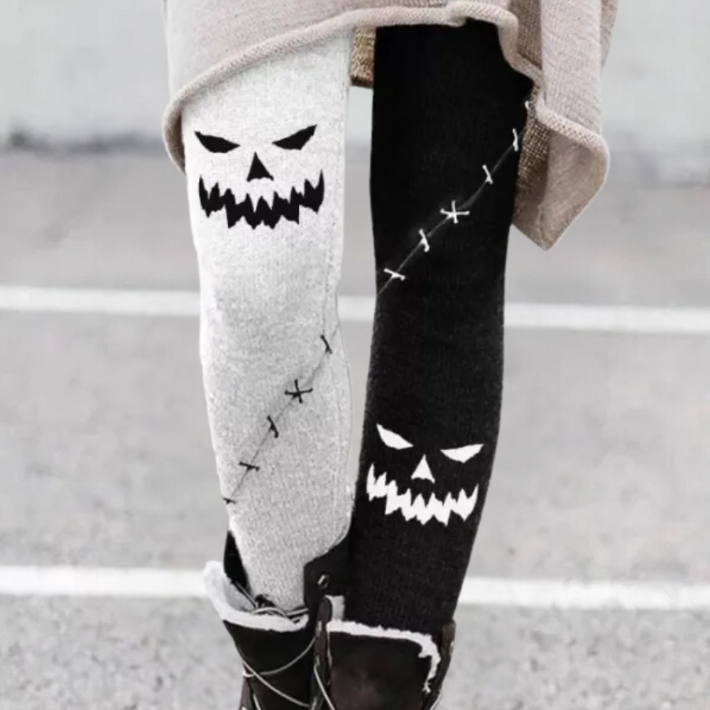 Stilla | Leggings Tætsiddende Blød og Åndbar Strik Geometrisk Mønster Fuld Længde
