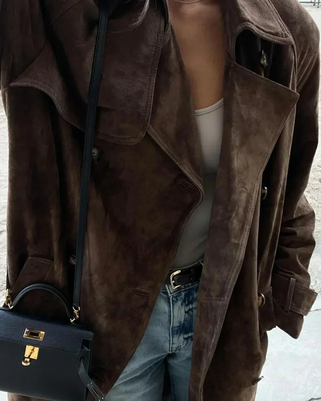 Stilla | Lang Suede jakke til elegante looks