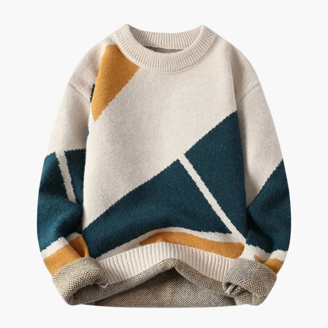 Stilla | Pullover Casual Strikpullover med Moderne Print til Hverdag og Fritid