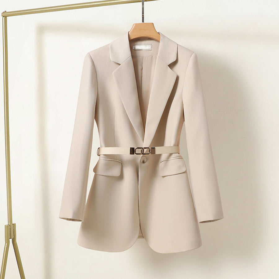 Stilla | Elegant Lang Blazer Med Bælte Til Damer
