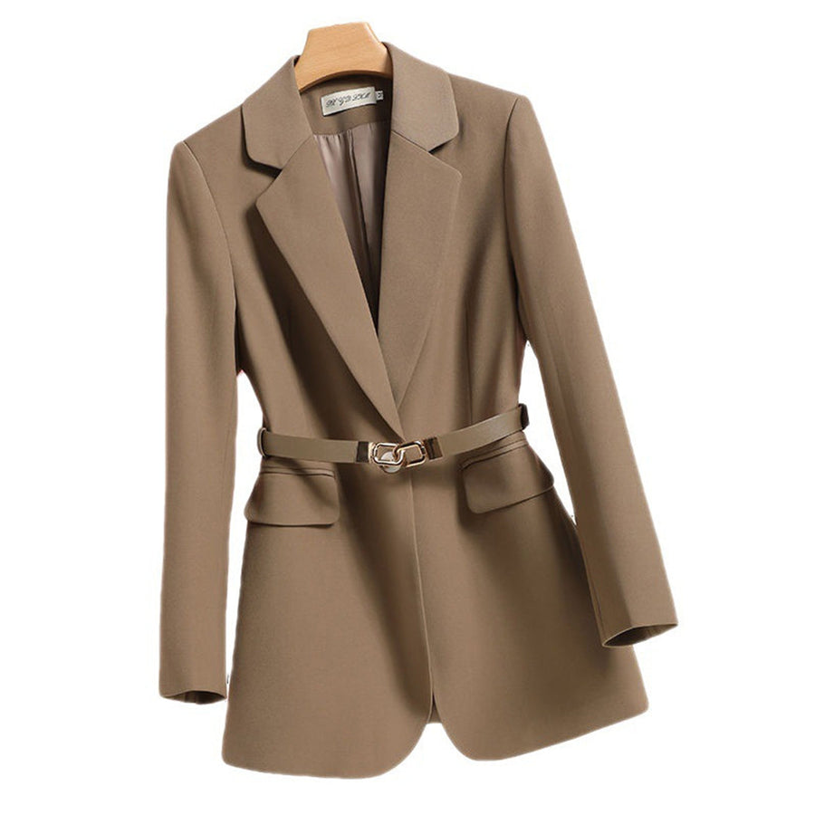 Stilla | Elegant Lang Blazer Med Bælte Til Damer
