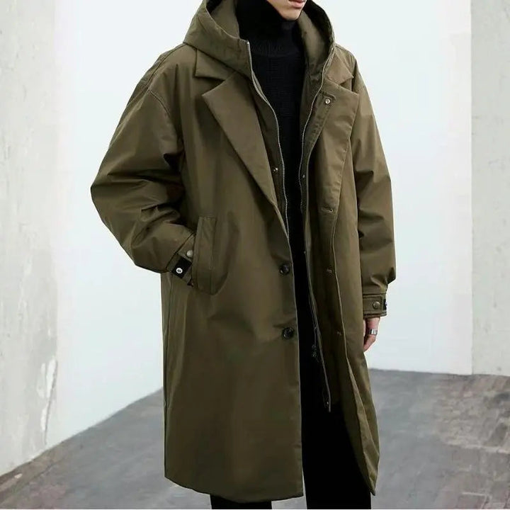 Stilla | Vandtæt Puffer Trench Coat til Mænd med Hætte