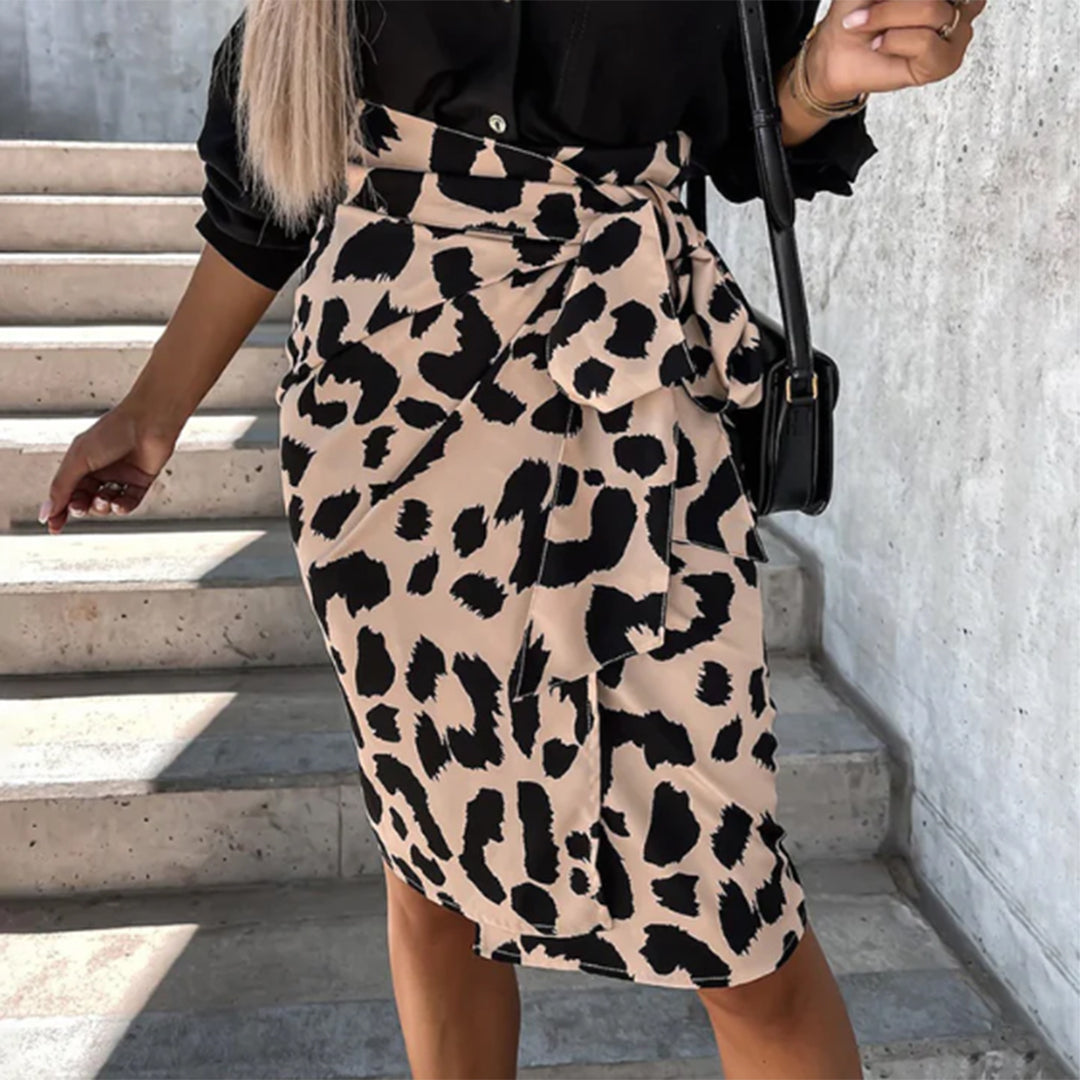Stilla | Trend Nederdel Med Styliseret Leopardmønster