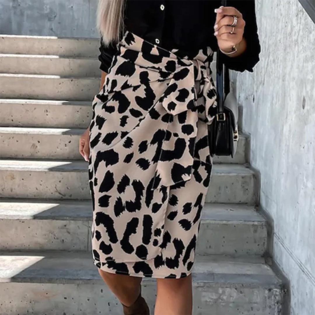 Stilla | Trend Nederdel Med Styliseret Leopardmønster