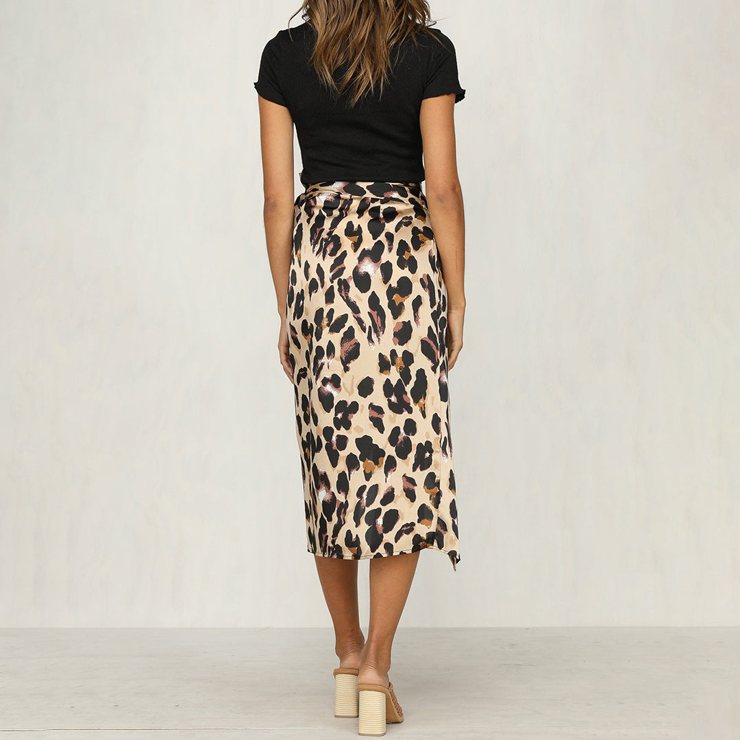 Stilla | Trend Nederdel Med Styliseret Leopardmønster