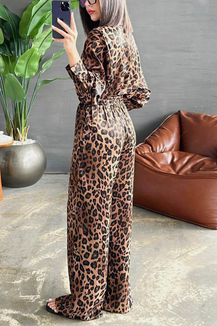Stilla | Langærmet Blusesæt Med Leopardprint