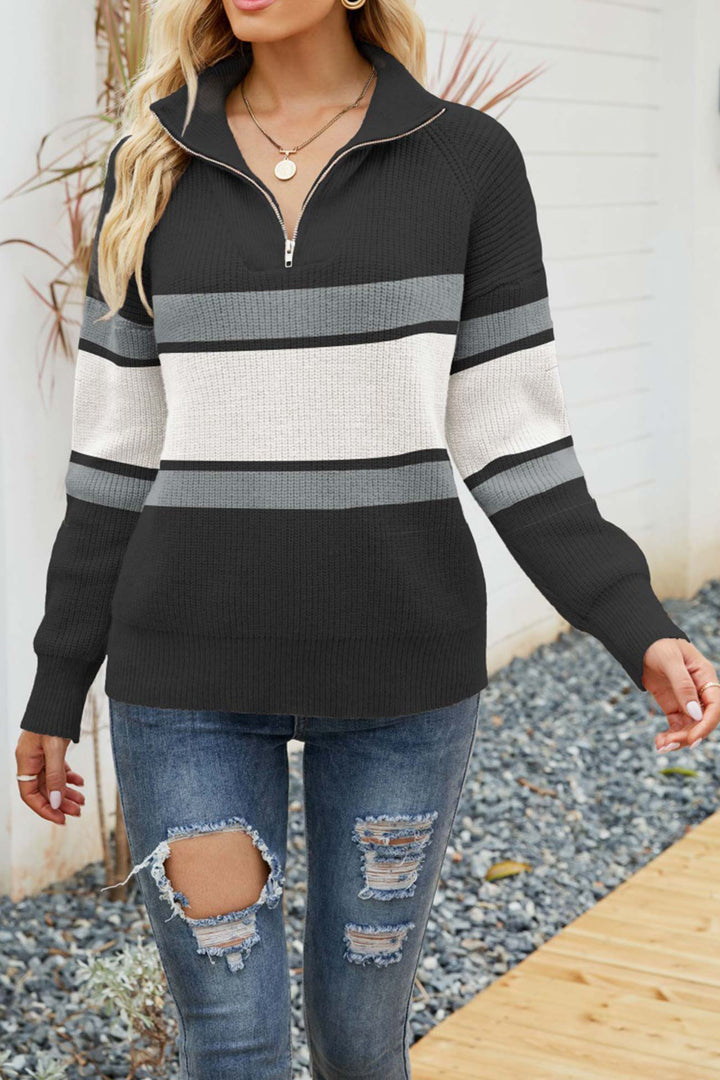 Stilla | Kvinders Half-Zip Sweater Lavet Af Bomuld – Varm & Komfortabel