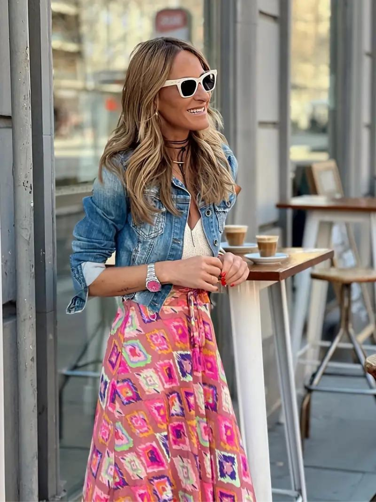 Skovae | Maxi Skirt Farverig Boho-flæser Skirt