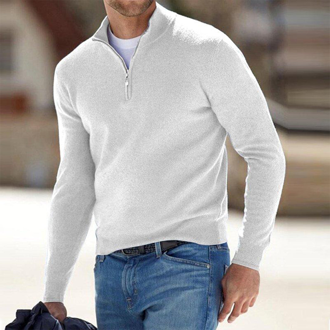 Stilla | Slim Fit Let bomuldsblanding Halv lynlås Casual stil
