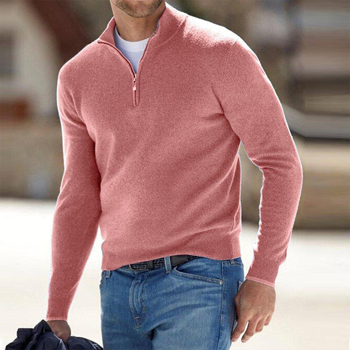 Stilla | Slim Fit Let bomuldsblanding Halv lynlås Casual stil