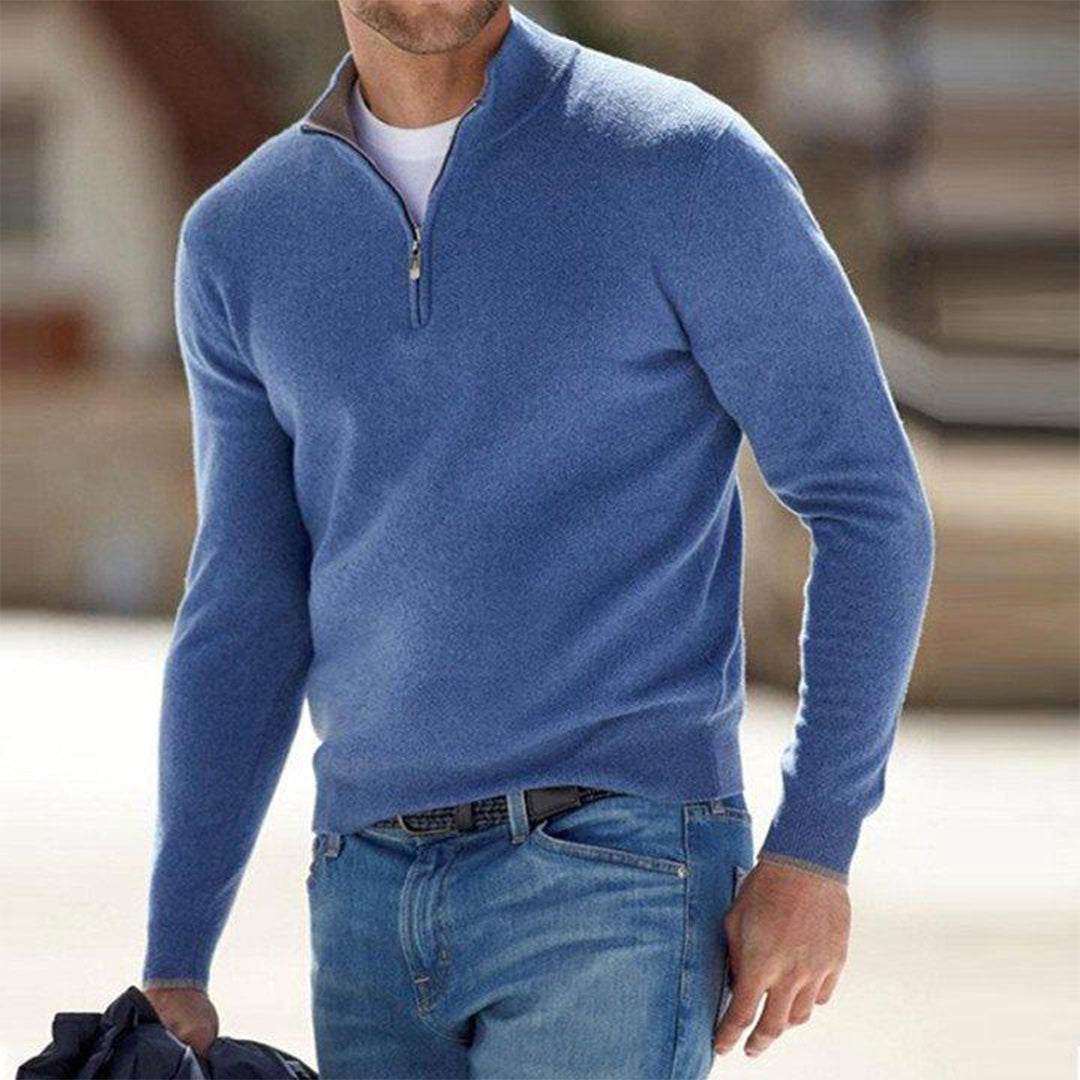 Stilla | Slim Fit Let bomuldsblanding Halv lynlås Casual stil