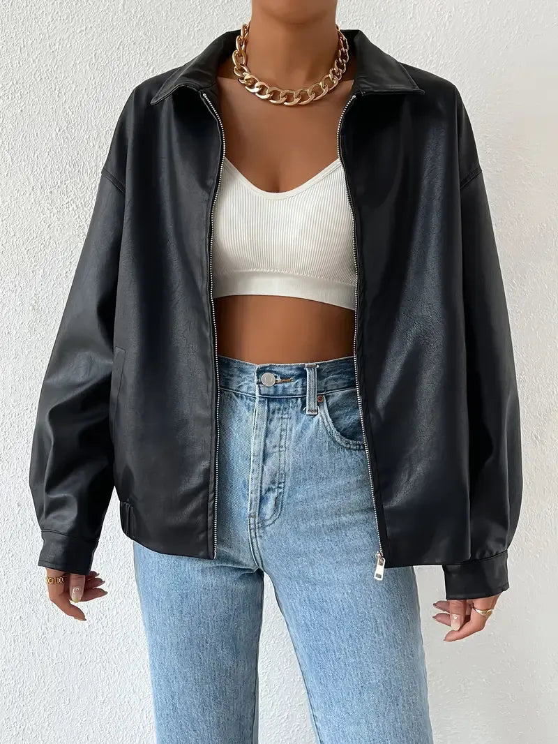 Stilla | Dame Oversized Zip-Up Jakke